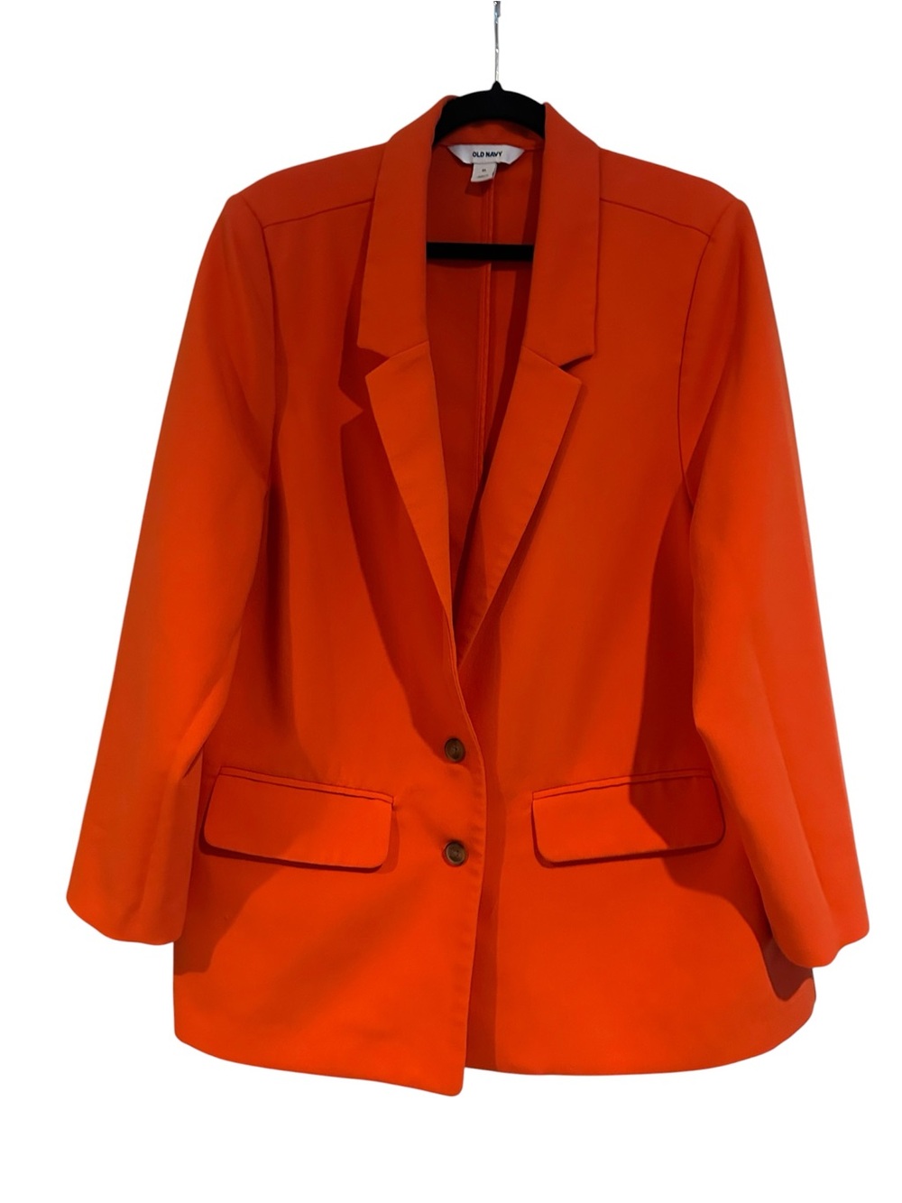 Old Navy Women's Bright Orange Red Single-Breasted Blazer